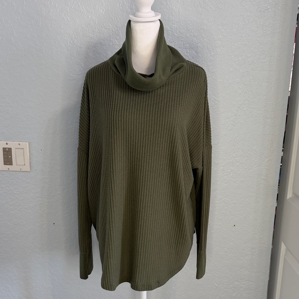 Time and Tru Olive Green Cowl Neck Sweater XL